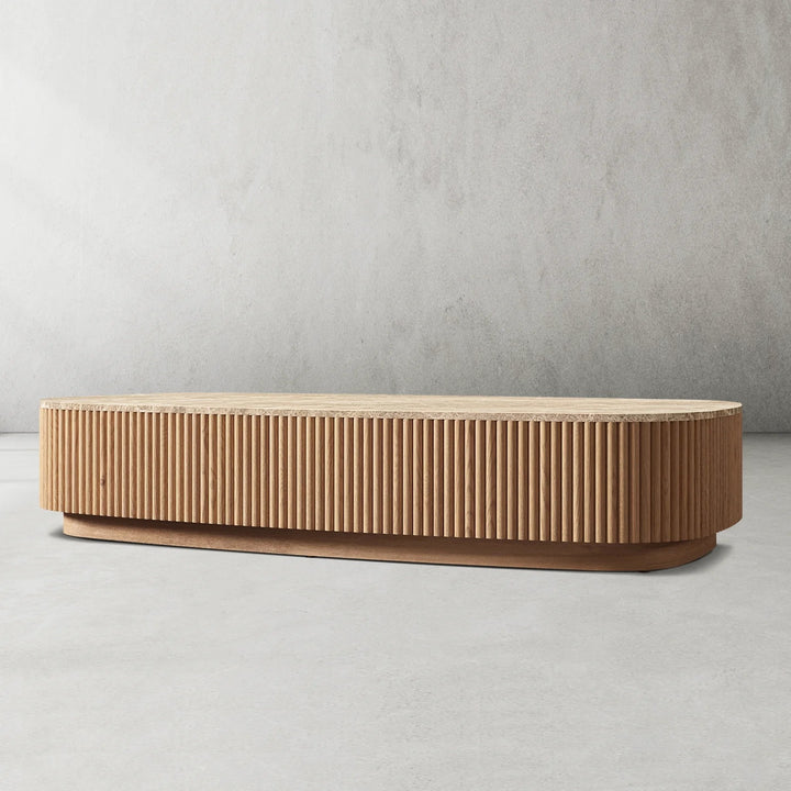 Mullora Oak Wood & Stone Coffee Table
