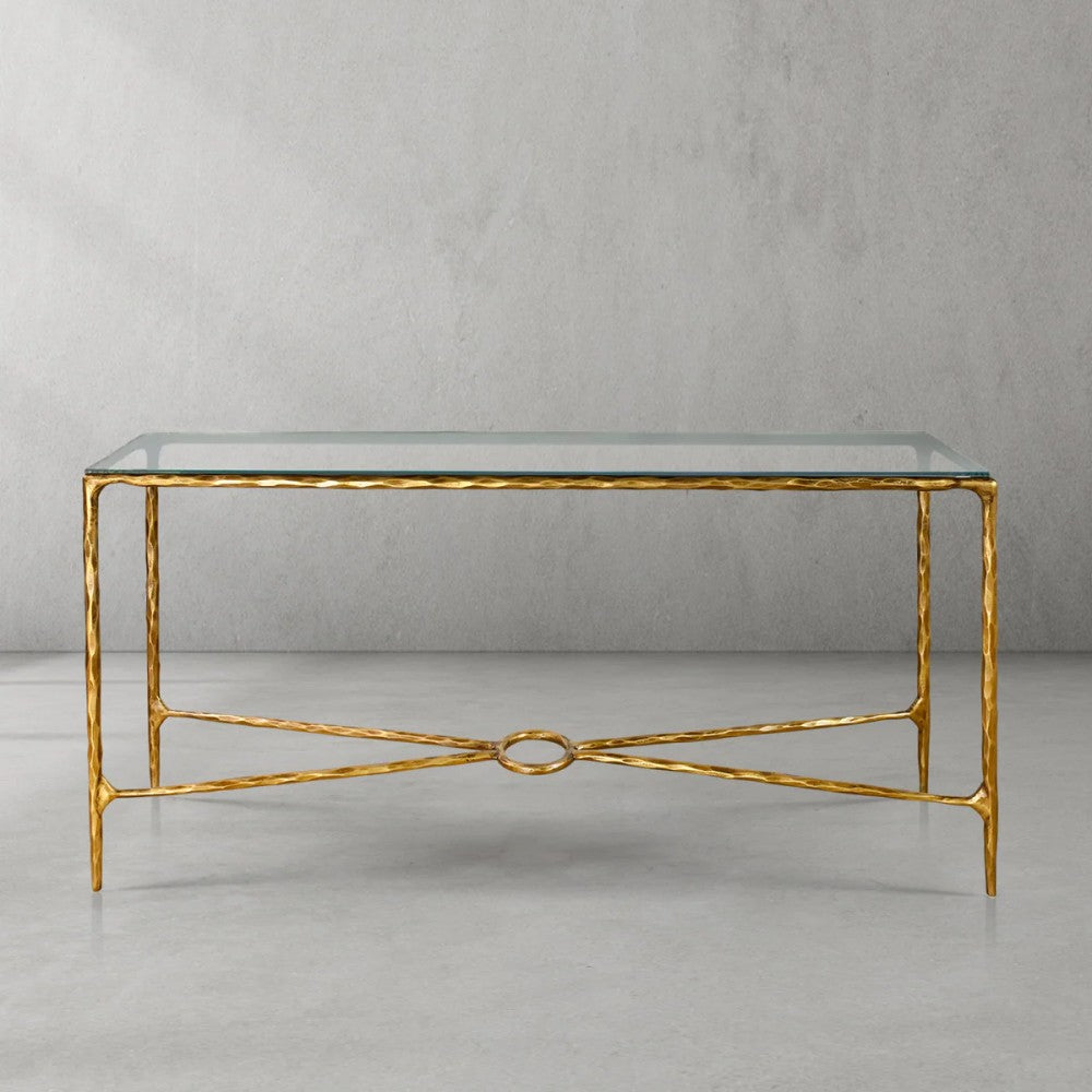 Thades  Rectangle Glass Console Table