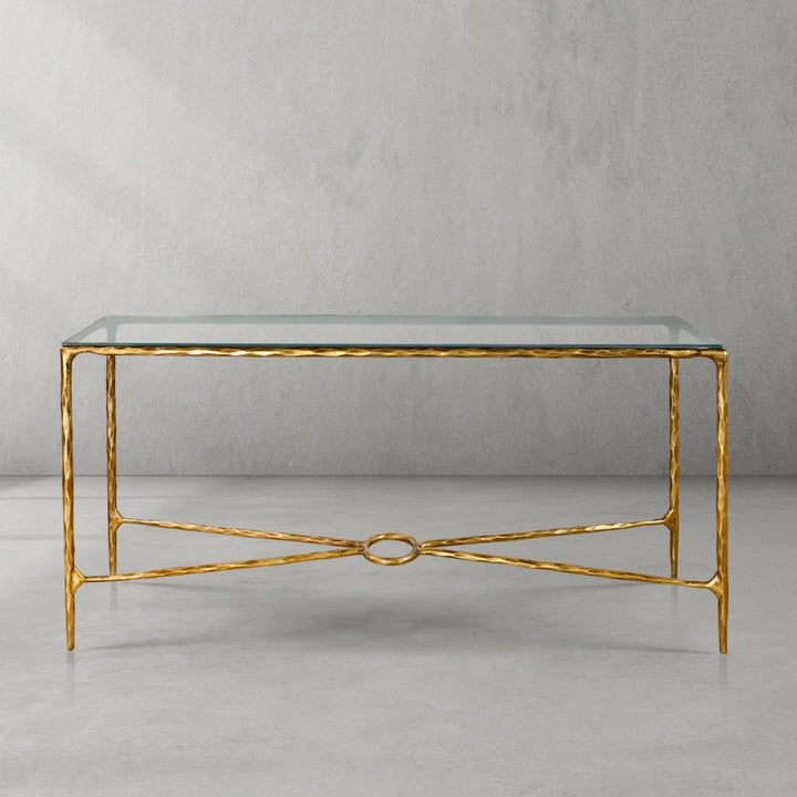 Thades  Rectangle Glass Console Table