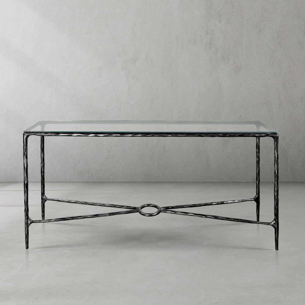 Thades  Rectangle Glass Console Table