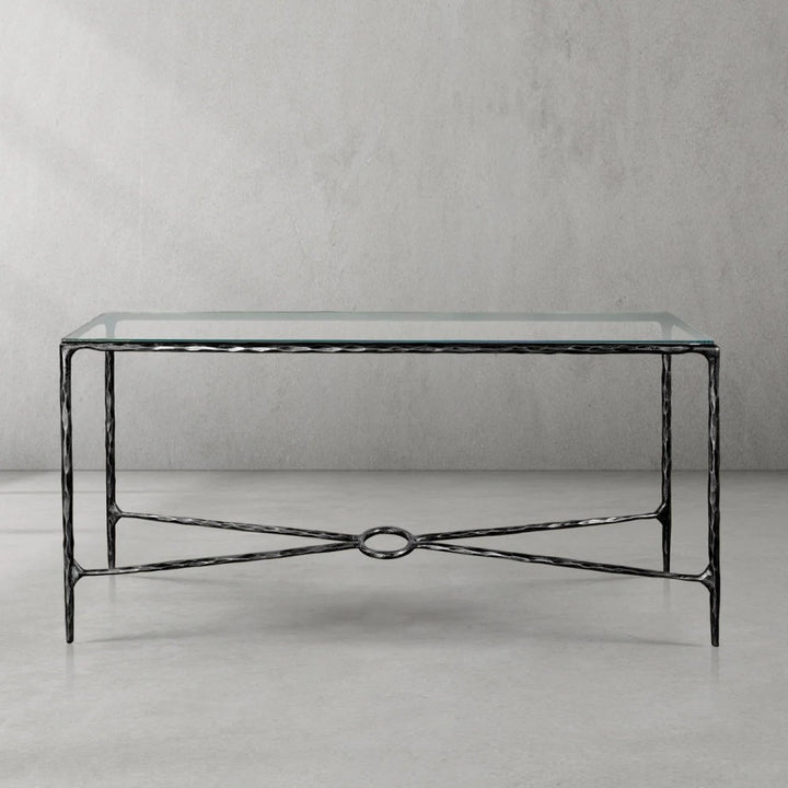 Thades  Rectangle Glass Console Table
