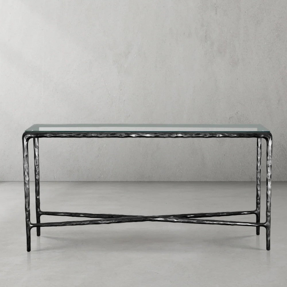 Thades  Rectangle Glass Console Table