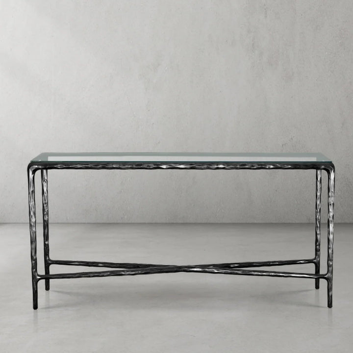 Thades  Rectangle Glass Console Table