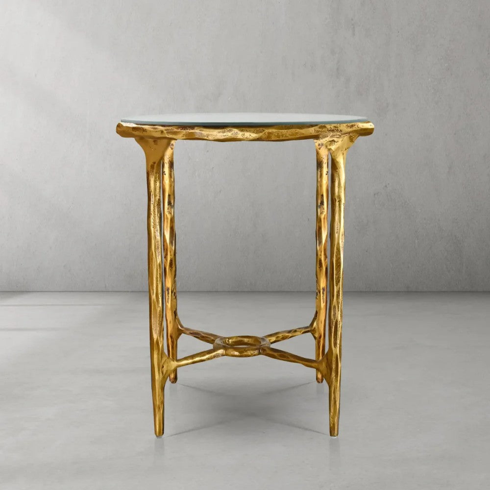 Thades Glass Round Side Table