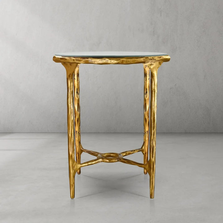 Thades Glass Round Side Table