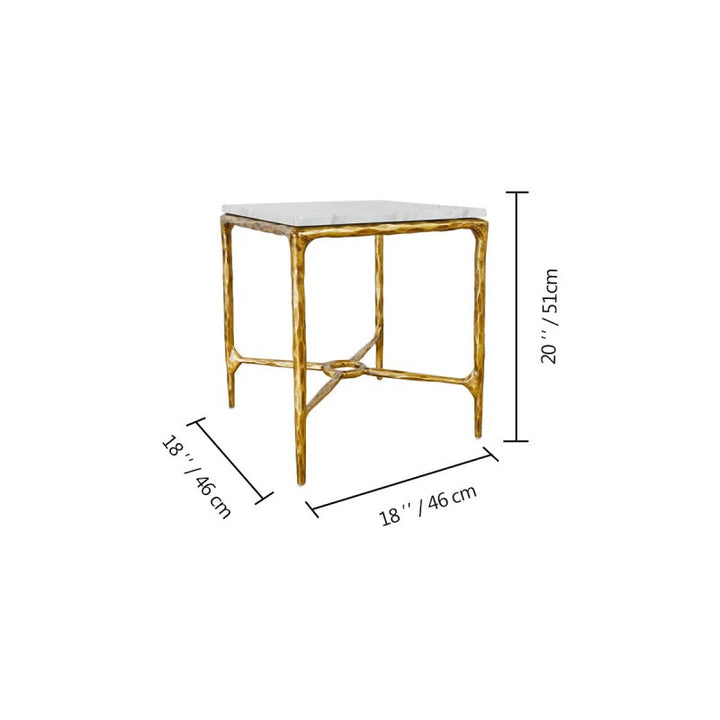 Thades Mabrble Square Side Table