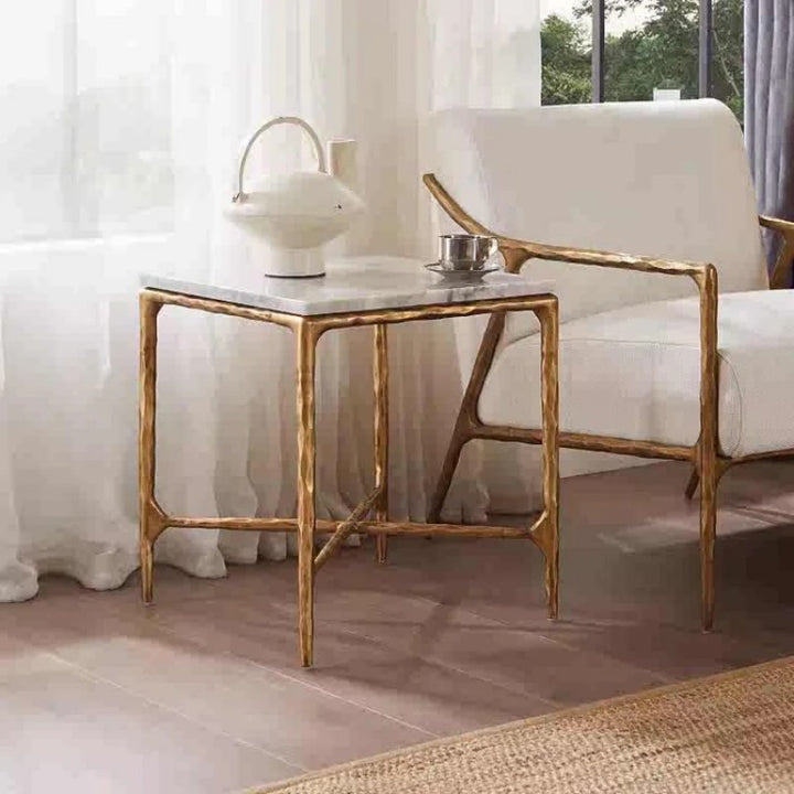 Thades Mabrble Square Side Table