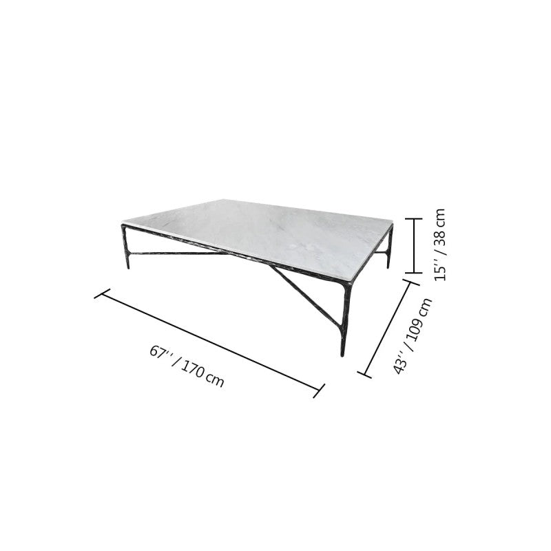 Thades Rectangle Marble Coffee Table