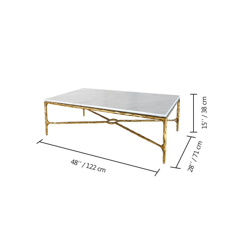 Thades Rectangle Marble Coffee Table