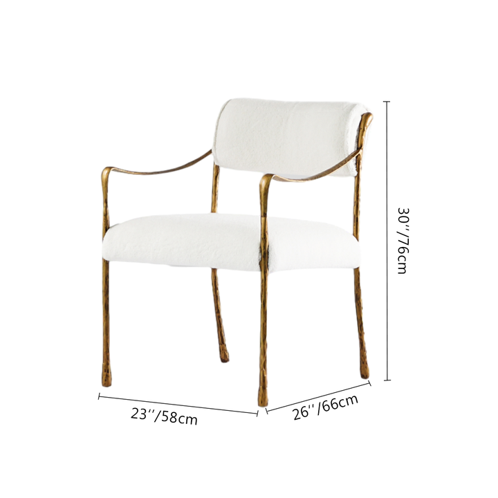 Thades Retro Copper Iron Frame Dining Chair