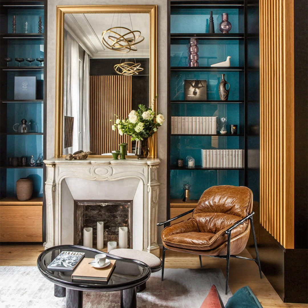 Thades Brown Leather Accent Chairs