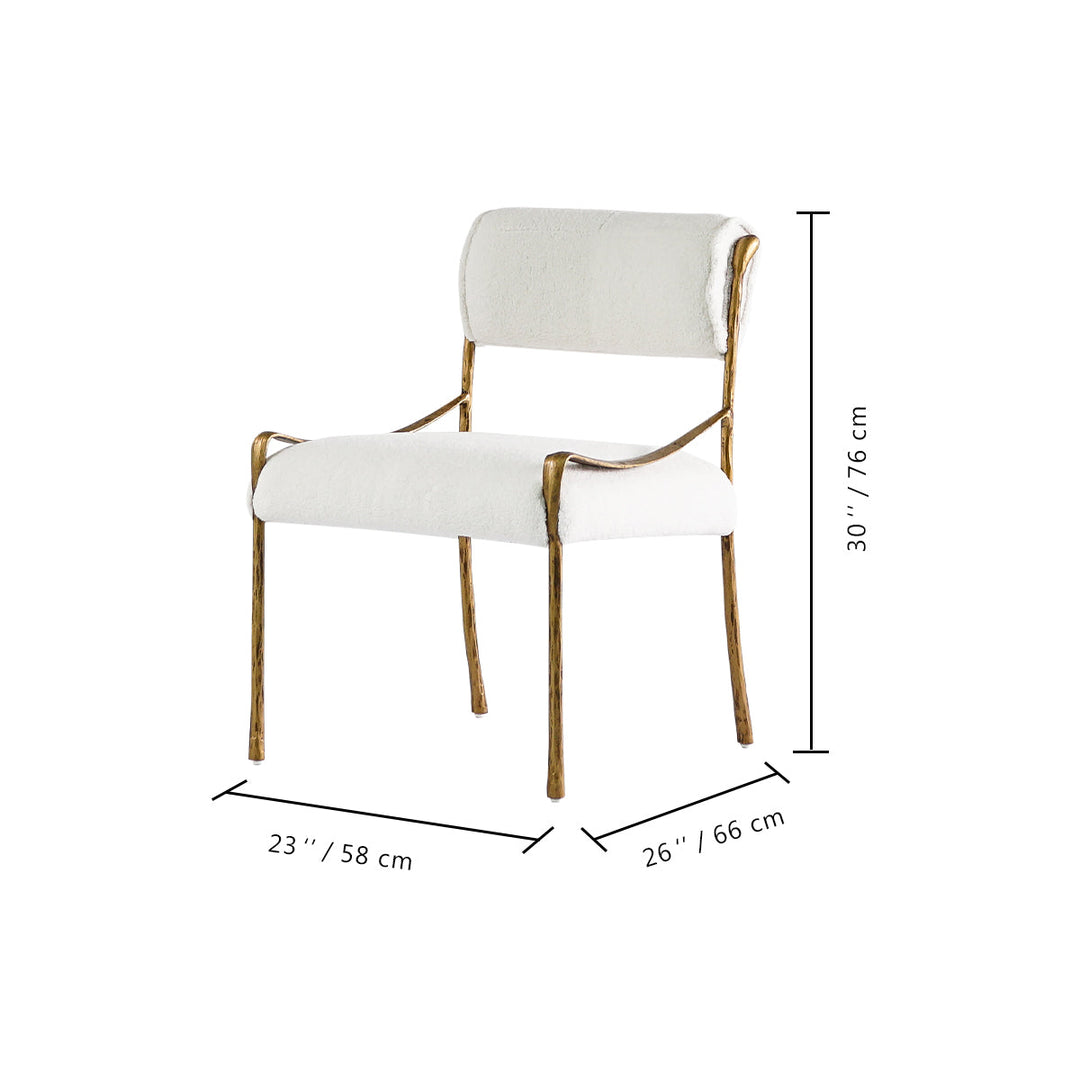 Thades Retro Copper Iron Frame Armless Dining Chair