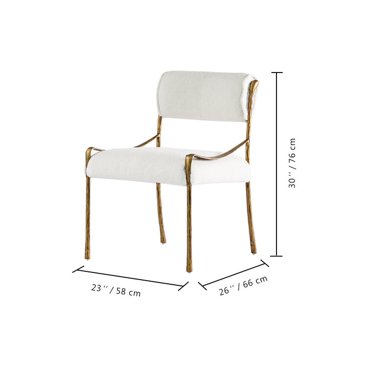 Thades Retro Copper Iron Frame Armless Dining Chair