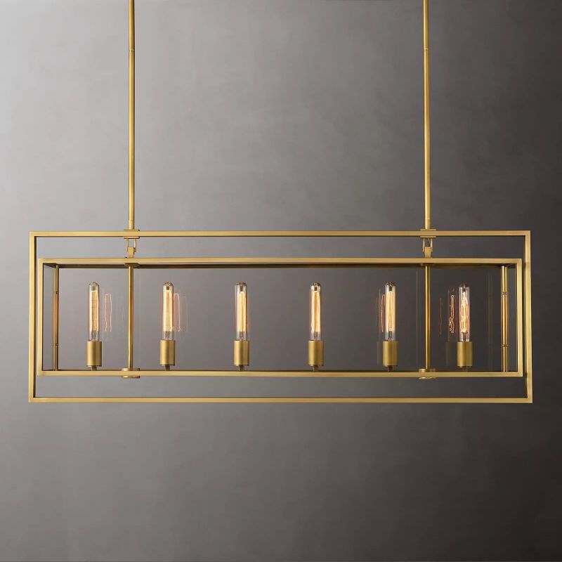 Brass rectangle chandelier on sale