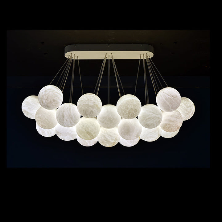 Rectangular Chandelier Alabaster Ball Chandelier