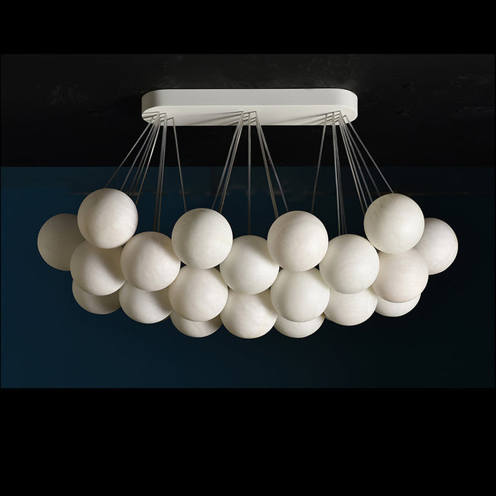 Rectangular Chandelier Alabaster Ball Chandelier