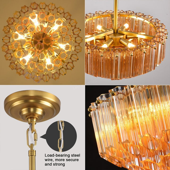 Oblique Plum Round Chandelier 14"D