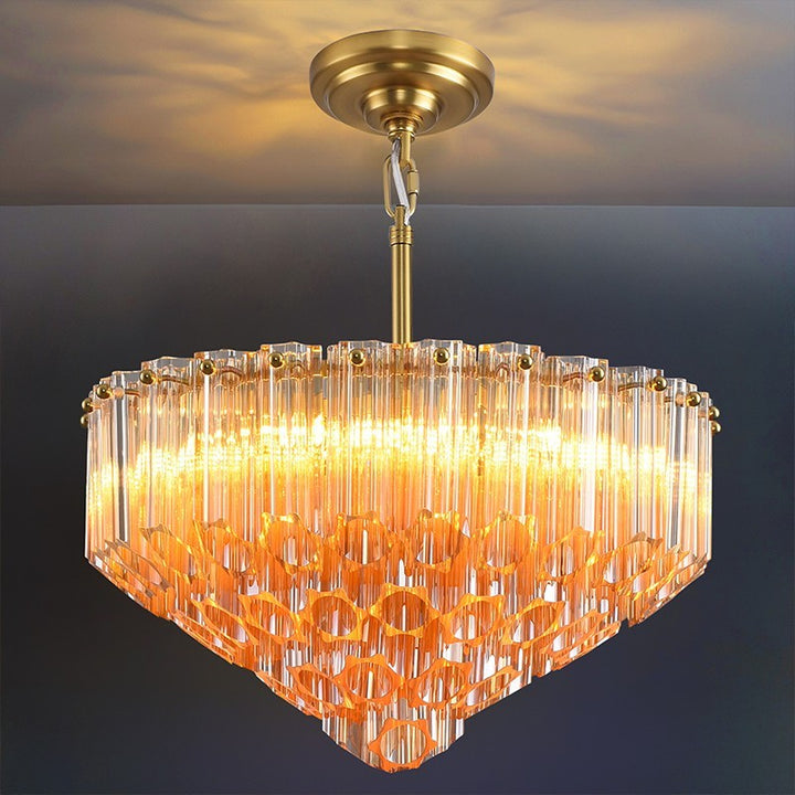 Oblique Plum Round Chandelier 14"D