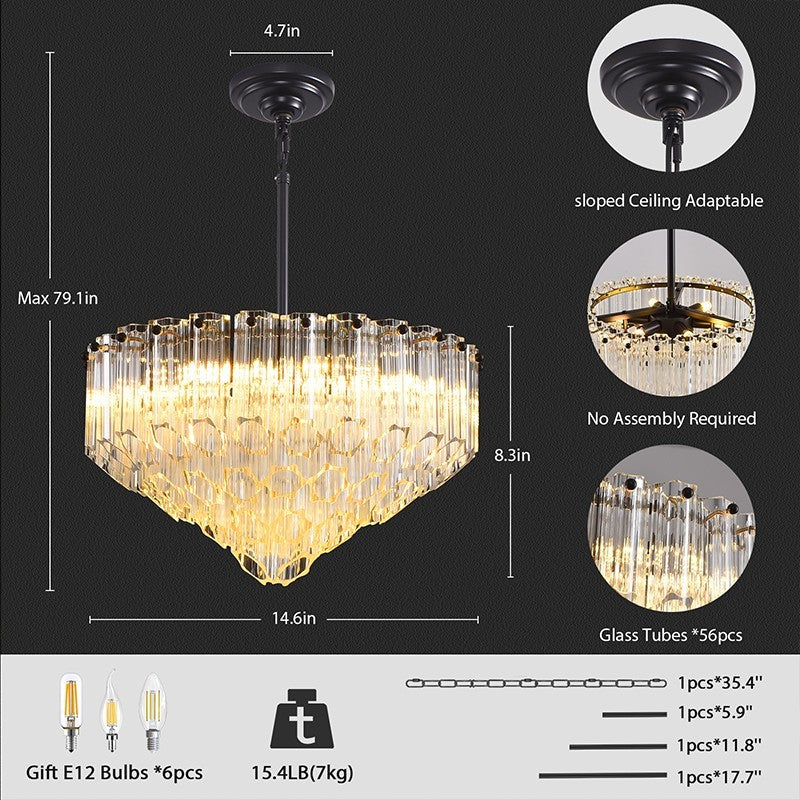 Oblique Plum Round Chandelier 14"D