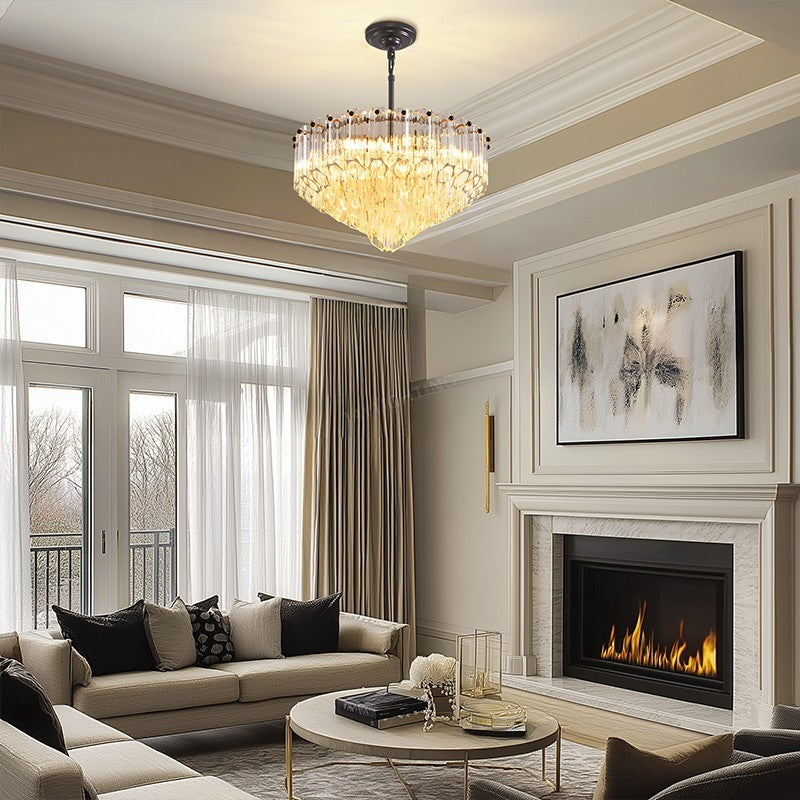 Oblique Plum Round Chandelier 14"D