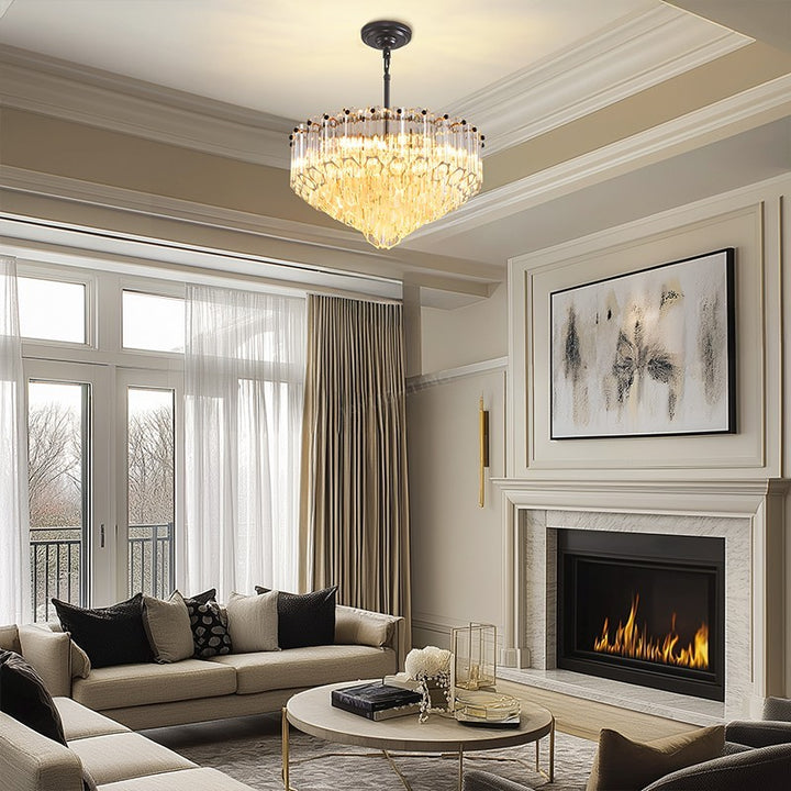 Oblique Plum Round Chandelier 14"D