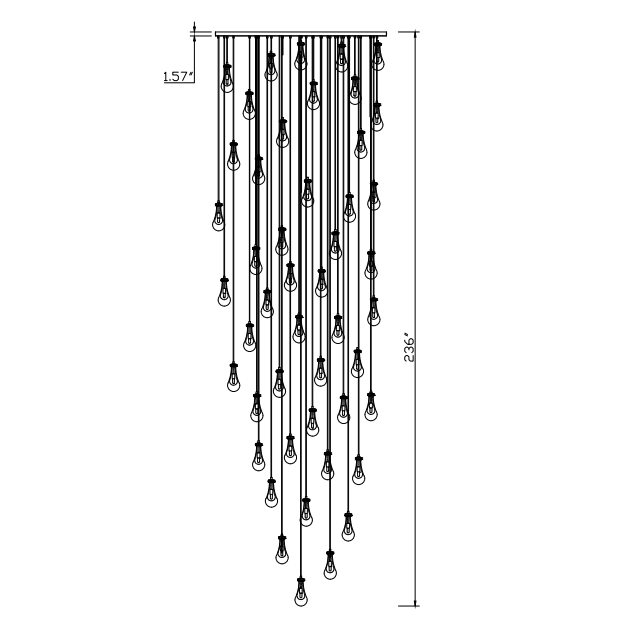 Custom Raindrop Square Chandelier 70"