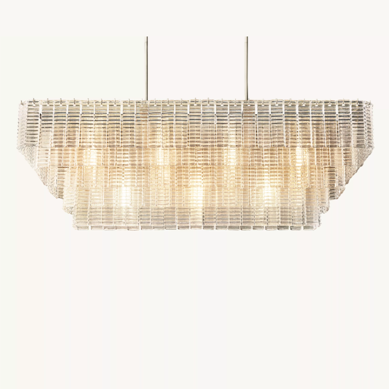 Samurai Clear Rectangle Chandelier 59"W