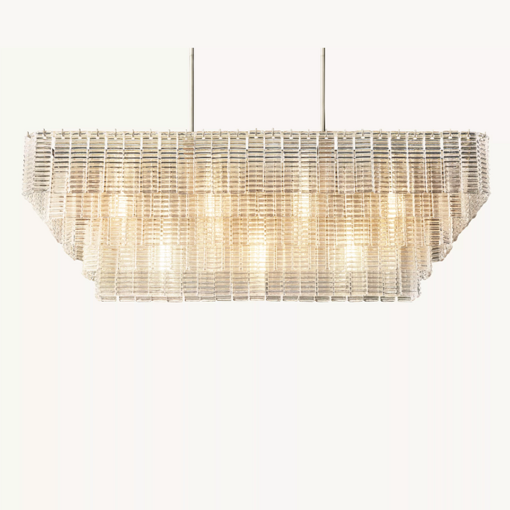 Samurai Clear Rectangle Chandelier 59"W
