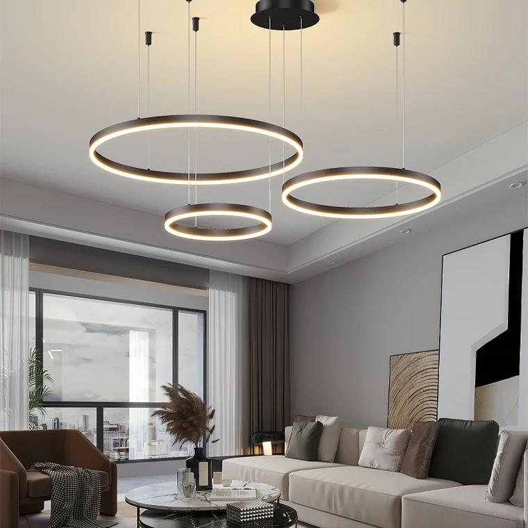 Halo Multi Rings Black Chandelier