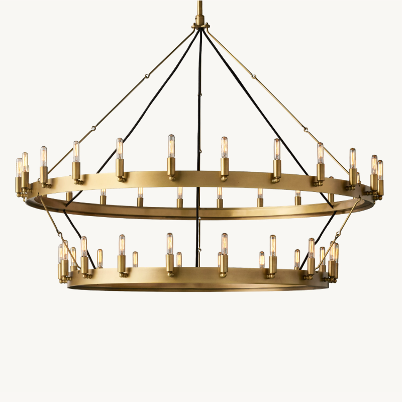 Camilo Vintage Filament 2-Tier Round Chandelier 50‘’D