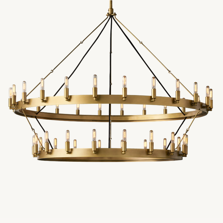 Camilo Vintage Filament 2-Tier Round Chandelier 50‘’D