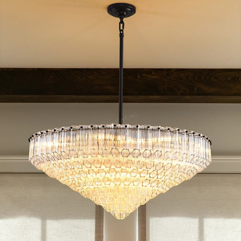 Oblique Plum Round Chandelier 30"D