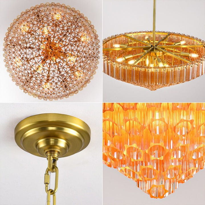 Oblique Plum Round Chandelier 30"D