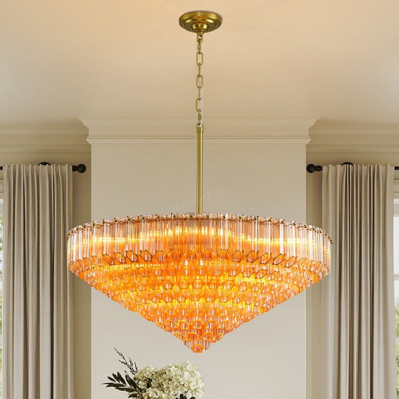Oblique Plum Round Chandelier 30"D
