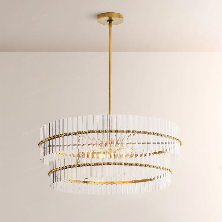 Malin Crystal Round 2-Tiered Chandelier