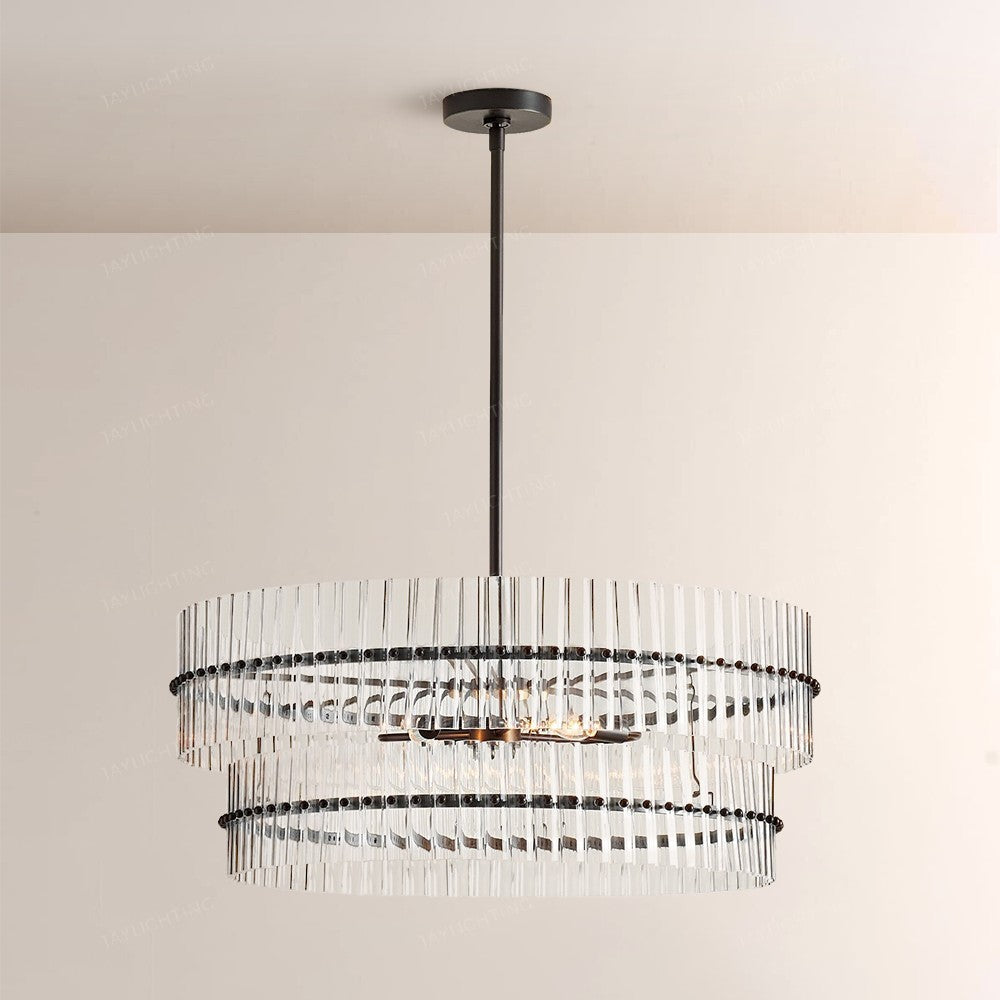 Malin Crystal Round 2-Tiered Chandelier