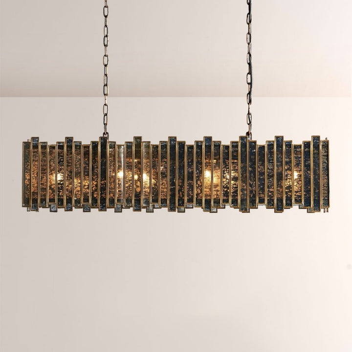 Artistic Glass Lailar Rectangular Chandelier