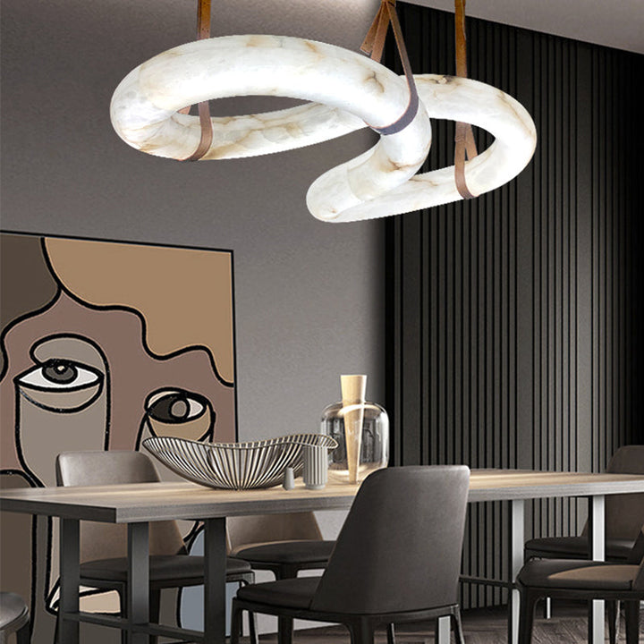 Contemporary Nordic Alabaster Chandelier