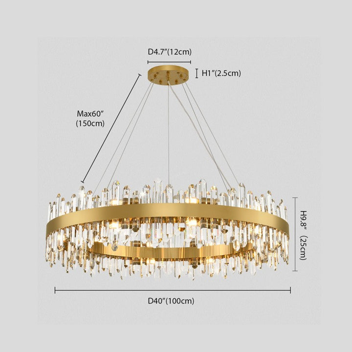 Titan Grace Round Crystal Chandelier 40"D