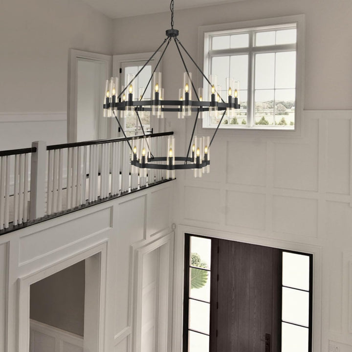 Wagon Wheel 2-Tier Chandelier 48‘’