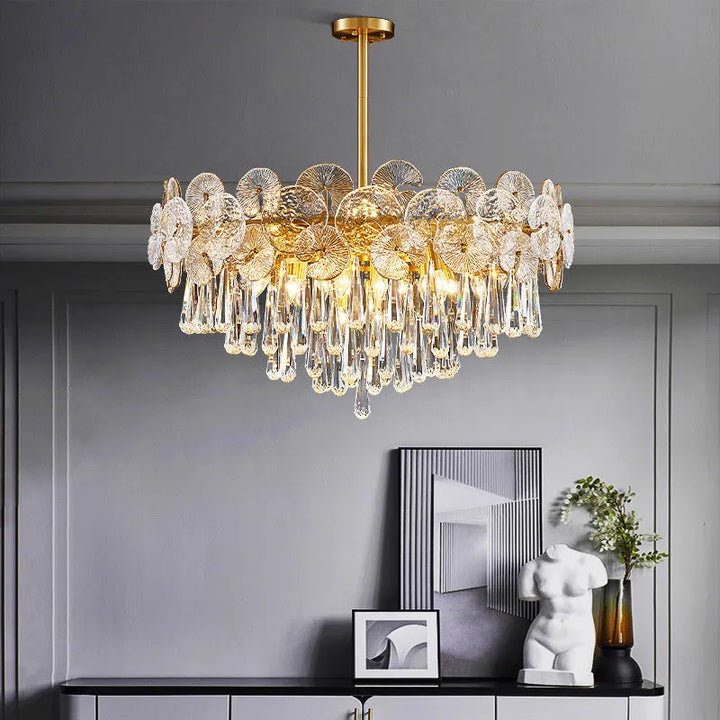 Copper Postmodern Luxury Crystal Chandelier