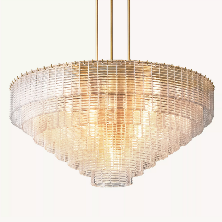 Samurai Clear Round Chandelier 52"D