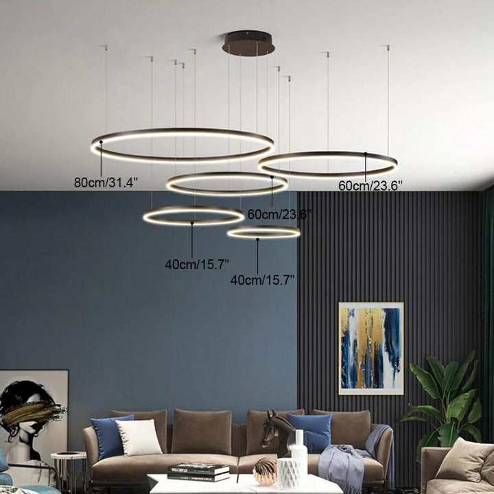 Halo Multi Rings Brown Chandelier