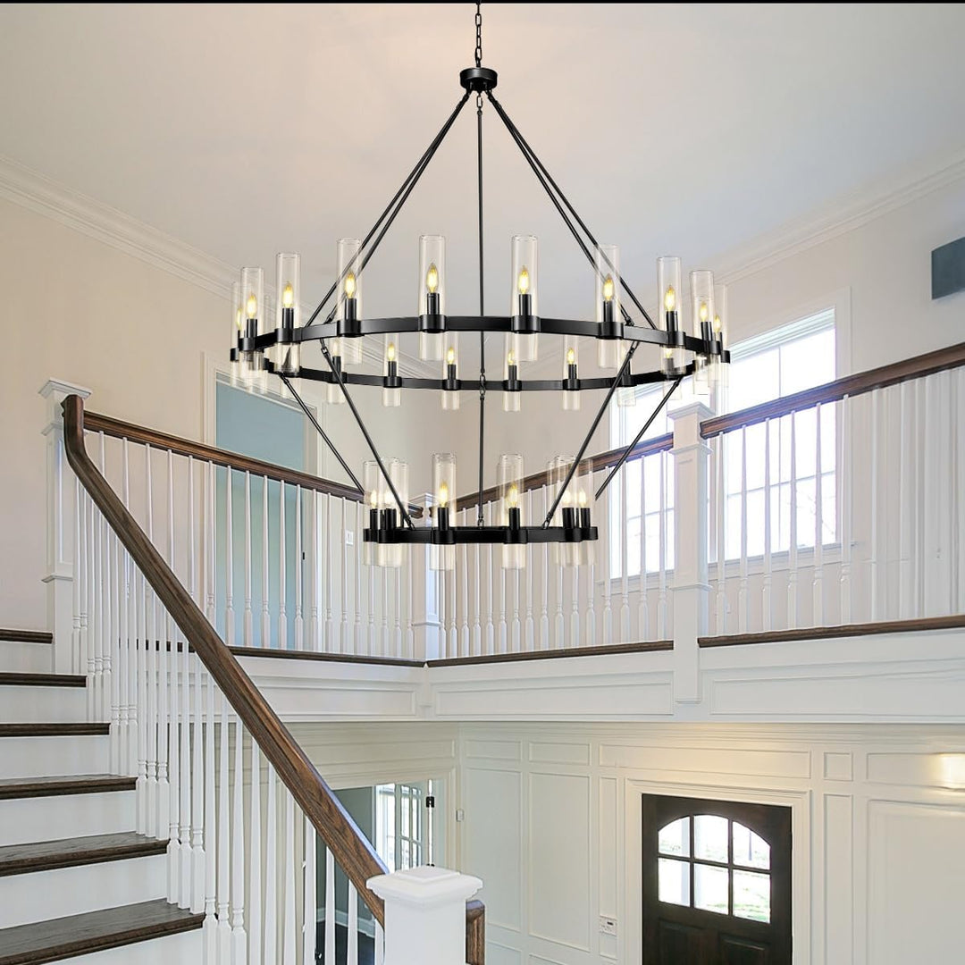 Wagon Wheel 2-Tier Chandelier 60‘’