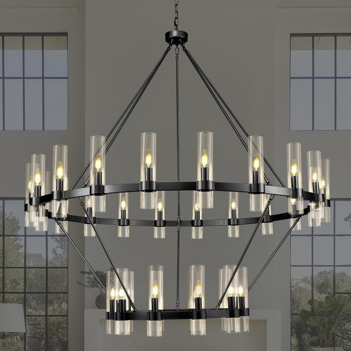 Wagon Wheel 2-Tier Chandelier 60‘’