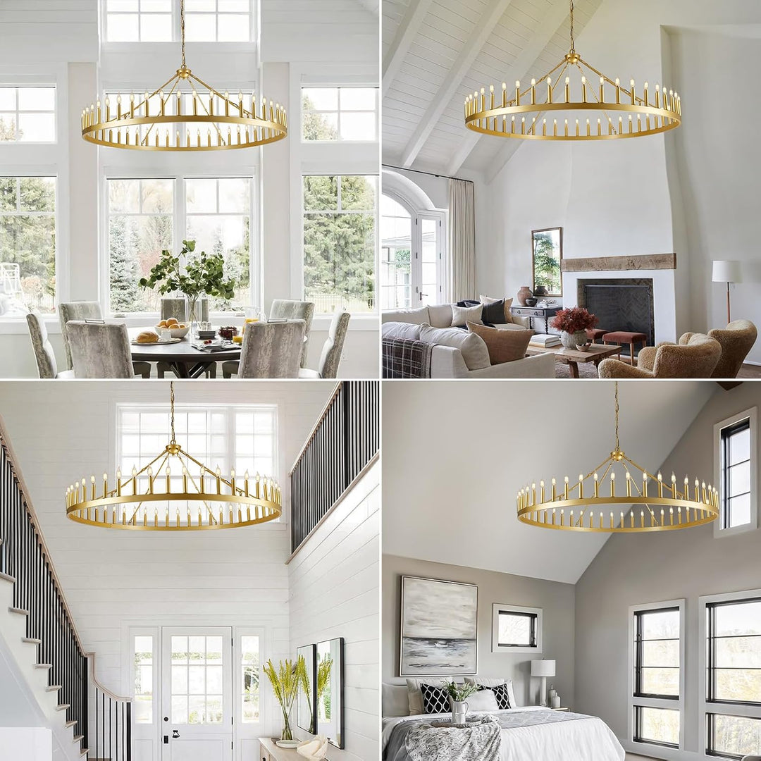 Wagon Wheel Chandelier 64''