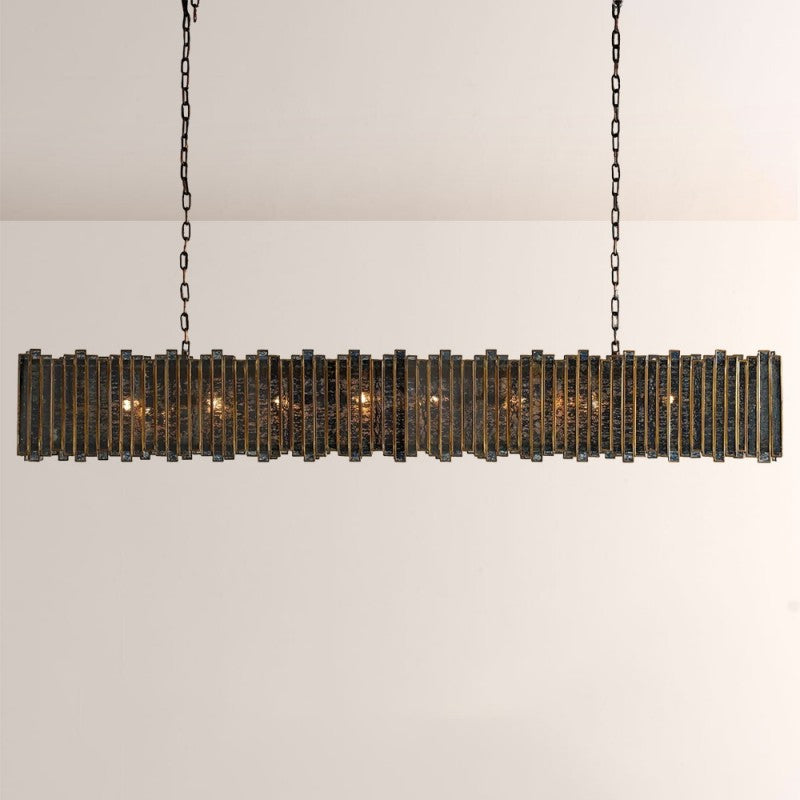 Artistic Glass Lailar Rectangular Chandelier