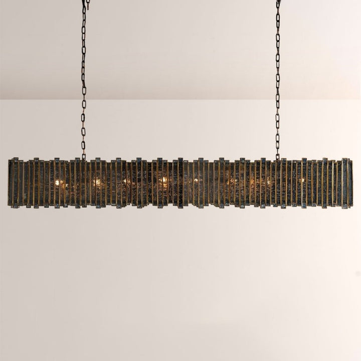 Artistic Glass Lailar Rectangular Chandelier