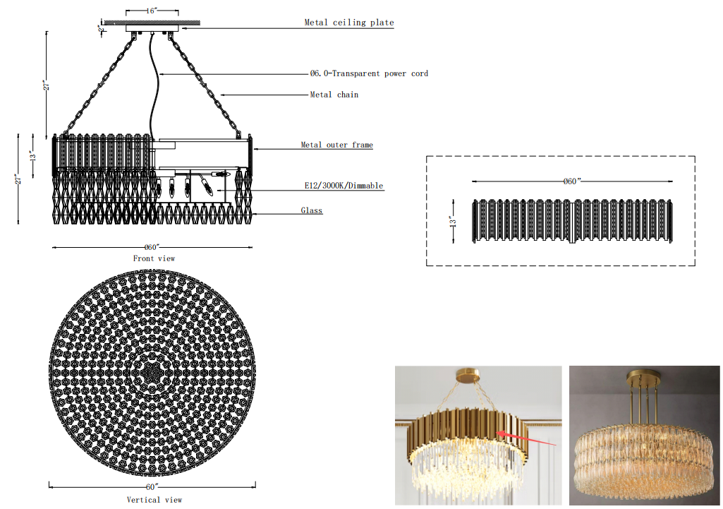 Chiana Clear Glass Round Chandelier