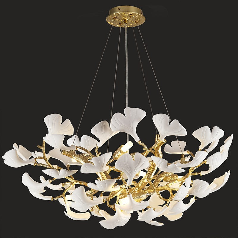 Ceramic Ginkgo Round Chandelier 32"D